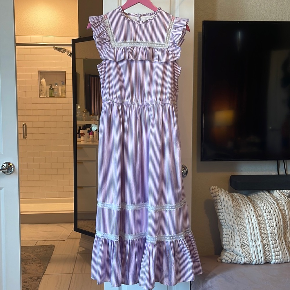 J.Crew Lavendar Stripe Dress - XS